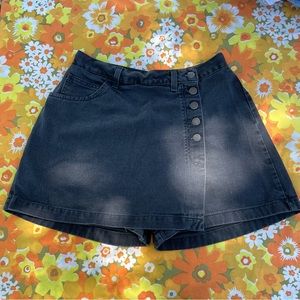 90’s Black Denim Shorts with Skort Wrap, No Boundaries